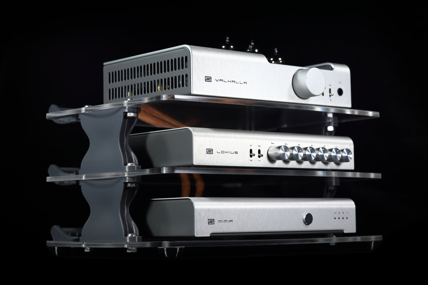 Large Desktop Audio Rack | Internal Brackets | Acrylic Shelves