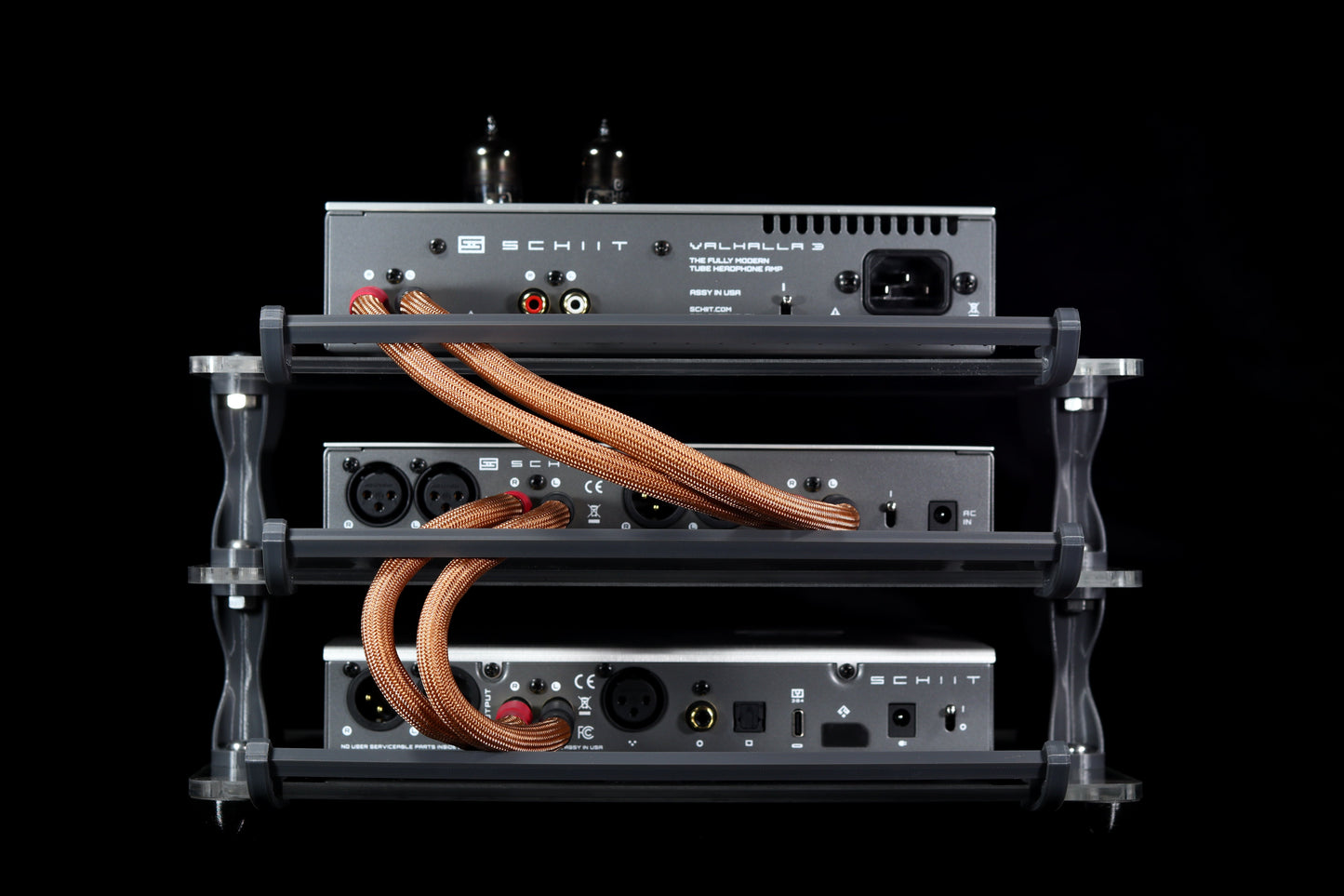 Large Desktop Audio Rack | Internal Brackets | Acrylic Shelves