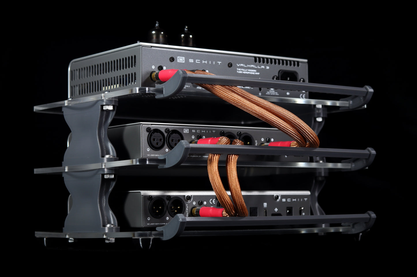 Large Desktop Audio Rack | Internal Brackets | Acrylic Shelves