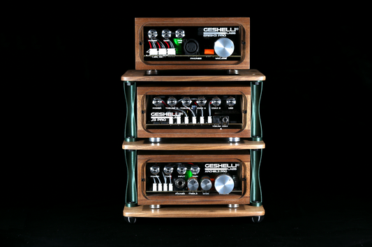 Medium Desktop Audio Rack | Internal Brackets | Wooden Shelves