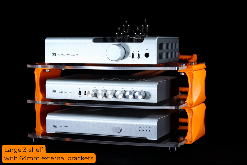 30 Inch Wide Audio Rack Large Desktop Audio Rack | External Brackets | Acrylic Shelves – Capra ...